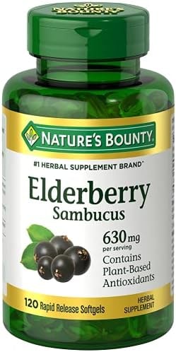 Nature's Bounty Sambucus Elderberry Herbal Supplement, 120 Count