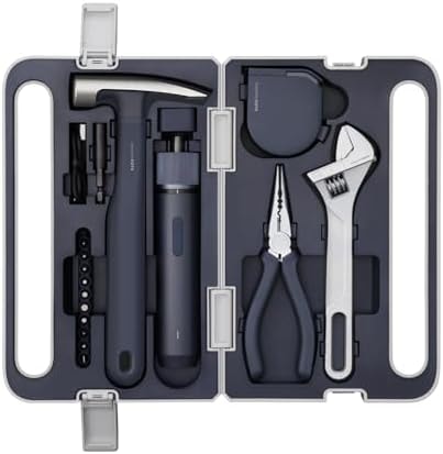 HOTO 18-Piece Home Tool Kit with Electric Screwdriver & LED, 3 Torque Modes