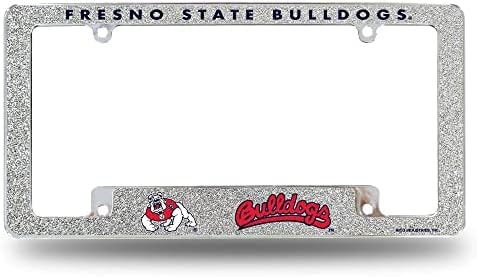 Rico Industries NCAA Fresno State Bulldogs Chrome All Over Automotive Bling License Plate Frame 12' x 6' Chrome All Over Automotive Bling License Plate Frame Design for Car/Truck/SUV
