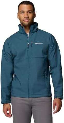Columbia Men's Ascender Softshell Full Zip Rain Jacket, Everblue, 4X