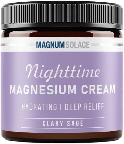 Magnum Solace Magnesium Lotion – Nighttime Magnesium Cream – Apply to Legs, Arms or Chest - Topical Magnesium Chloride – USA Made and Safe for Kids (Clary Sage)