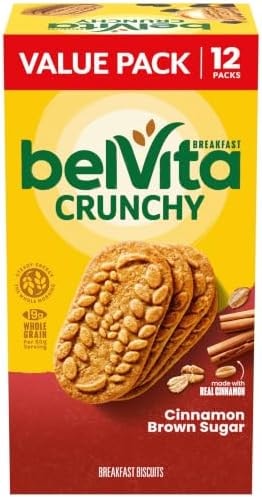 belVita Breakfast Bars Biscuits, Cinnamon Brown Sugar, Value Pack, 12 Packs