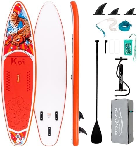 FEATH-R-LITE Inflatable Stand Up Paddle Board with Beginner SUP Accessories