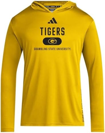 adidas Men's NCAA Designed for Training Team Lightweight Hoodie, Team Collegiate Gold/Black/Grambling State Universtiy, X-Large