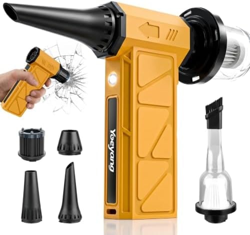 Compressed Air Duster, Industry-First O-Shaped Air Duct 13-Blade Dual-Layer