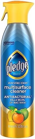 Pledge Antibacterial Multisurface Cleaner Spray, Fresh Citrus, 9.7 oz, 1 pk