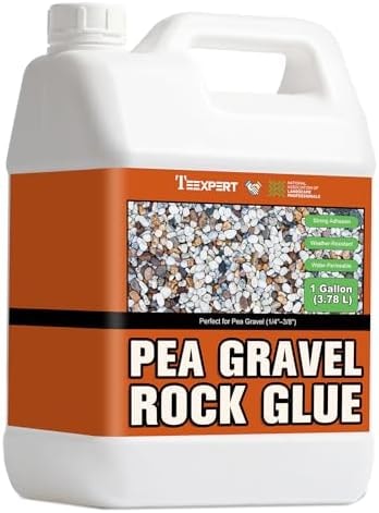 Teexpert Rock Glue for Landscaping - 1 Gallon Pea Gravel Binder Stabilizer - Concentrate Long-Lasting Hold, Permeable & Dries Clear - Stone Adhesive for Garden, Walkways, Patios & Driveway Edge
