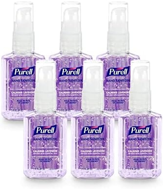 Purell Hand Sanitizer Gel Lavender Travel Pump Bottle, 6ct x2oz, 3905-04-EC