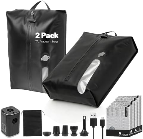 Travel Vacuum Bags with Electric Pump for Carry-On Luggage