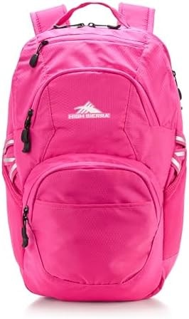 High Sierra Swoop Backpack, Travel, or Work Bookbag with tablet sleeve, One Size, ELECTRIC FUCHSIA