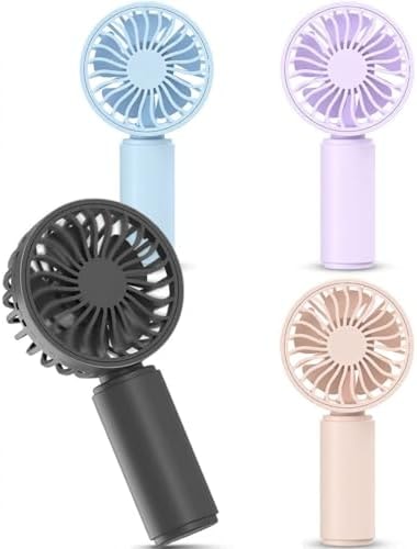JODNO Mini Portable Handheld Fan 4-Pack, USB Rechargeable Battery Powered Small Personal Fan Desk Eyelash Fans with 3 Speeds Summer Gift for Women Men Makeup Office Outdoor Travel Camping