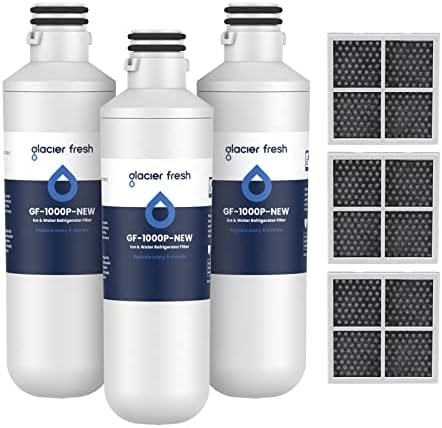 GLACIER FRESH LT1000PC Water Filter and LT120F Air Filter Replacement, 3+3