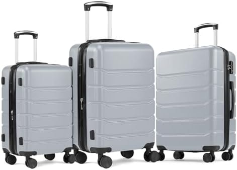 NEWBULIG 3 Piece Luggage Set, Expandable Suitcase with Spinner Wheels