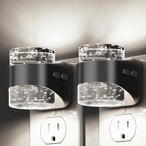 L LOHAS LED Night Light, 2 Pack 5000K Bubble Night Lights Plug into Wall