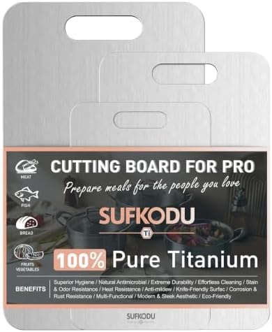 3 Piece Titanium Cutting Boards for Kitchen, Double-Sided Non-toxic Titanium Cutting Board, Dishwasher Safe Cutting Board for Meat, Vegetables, Fruits & Daily Food Prep