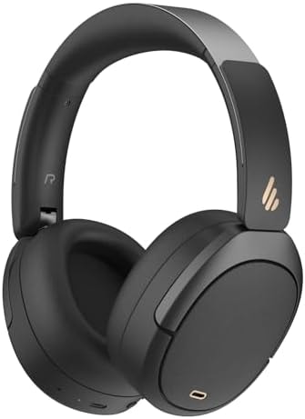 Edifier W80 Over Ear Headphones with -49dB Active Noise Cancelling, Black