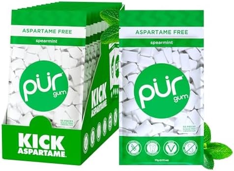 PUR Gum, Spearmint, Xylitol Gum, No Artificial Flavor, 660 Count (12x55)