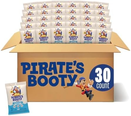 Pirate's Booty Aged White Cheddar Puffs, Gluten-Free Snacks, 30 ct