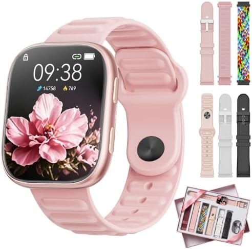 Mingtawn Smart Watches for Women Men with 7 Interchangeable Bands,1.83" HD Smart Watch with Heart Rate/Sleep Monitor,Fitness Watch with Bluetooth Call,120+ Sport Modes Activity Tracker Bands Gift Set