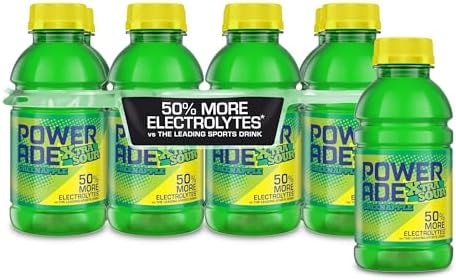 POWERADE XTRA SOUR Sports Drink, Green Apple Electrolyte Drink 12 Oz (8 Pk)