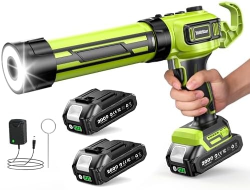 Taskstar Electric Caulking Gun with 2 x 2.0Ah Batteries, Upgraded Brushless