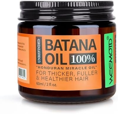 WEEMOTD 100% Raw Batana Oil for Hair, Unrefined Conditioning Hair & Scalp Oil from Honduras, Moisturizing Hair Mask for Dry Hair, Adds Shine & Softness for Men & Women, 2 fl oz