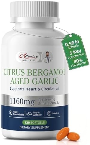 Aged Garlic Extract & Citrus Bergamot, 1160mg - Heart & Circulation Support