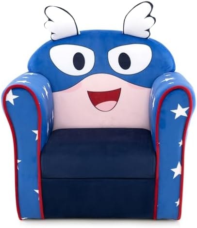Costzon Kids Couch, Children's Sofa Armrest Chair with Pattern, Toddler Furniture w/Sturdy Wood Construction, Preschool, Lightweight Kids Couch Sofa Chair for Boys & Girls Gifts, Flyman