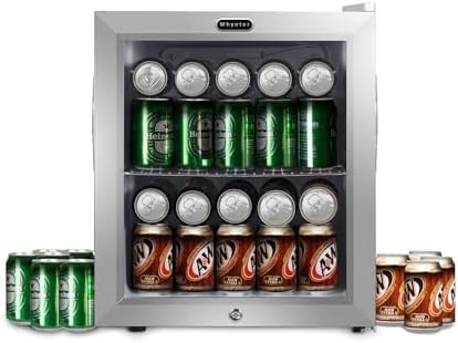 Whynter Beverage Refrigerator Fridge, 68 Can, Glass Door, Lock, BR-062WS