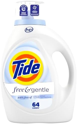 Tide Free & Gentle Liquid Laundry Detergent, 64 Loads, 84 fl oz, Tide Laundry Detergent, Clean Laundry Detergent