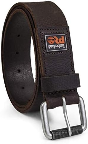 Timberland PRO Men's 38mm Boot Leather Belt, Dark Brown (Rubber Patch), 34