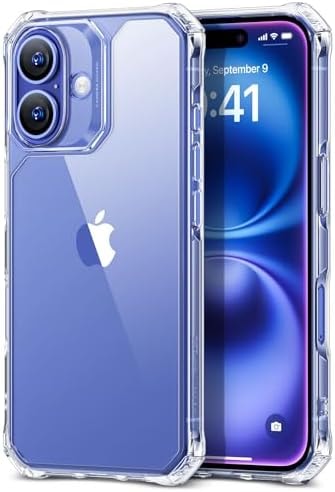 ESR for iPhone 16 Case, Shock-Absorbing Corners, Clear