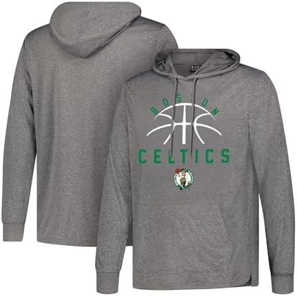 Ultra Game Men's NBA Official Super Soft Lightweight Hoodie Sweatshirt, Boston Celtics, Heather Charcoal , Small