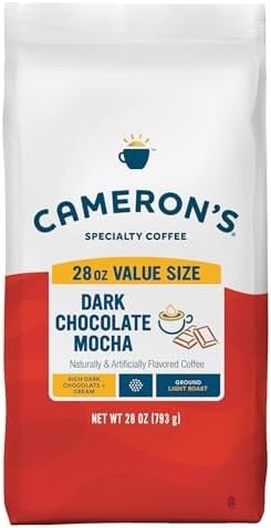 Cameron's Coffee Roasted Ground Coffee Bag, Dark Chocolate Mocha, Smooth Flavored Coffee, Sustainable, Small-batch Roasted, 28 Ounce (Pack of 1)