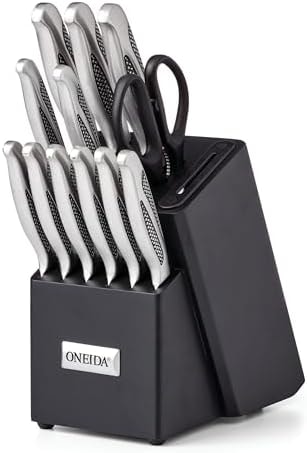 Oneida Crosshatch 14-Piece Kitchen Knife Set with Block