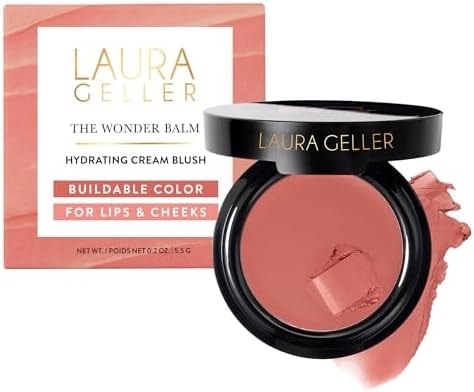 LAURA GELLER NEW YORK The Wonder Balm Cream Blush – Pinch-Me Pink – Hydrating Multi-Use Cheek & Lip Color – Squalane & Sunflower Oil – Lightweight, Buildable Sheer Glow – For Mature & Dry Skin – Vegan