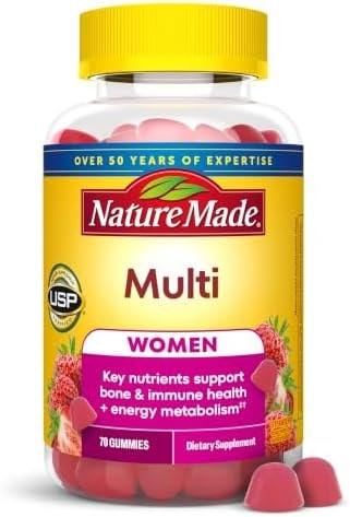 Nature Made Multivitamin For Women, Womens Gummy Multivitamins for Daily Nutritional Support, 70 Multi Vitamin Gummies, 35 Day Supply