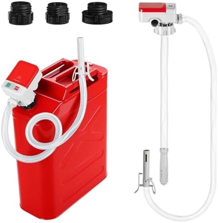 KEMIMOTO Portable Fuel Transfer Pump Battery Powered, 35'' Hose