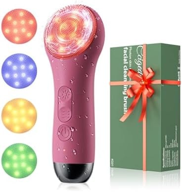 Ccigedy Face Scrubber, Electric Facial Cleansing Brush (Berry)