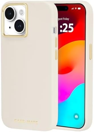 Case-Mate iPhone 15 Case - Silicone Beige [12ft Drop Protection] [Compatible with MagSafe] Magnetic Cover with Soft Silicone Material for iPhone 15 6.1", Anti-Scratch, Shock Absorbent Material