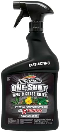 Spectracide One-Shot Weed & Grass Killer, 32 Ounce, Ready-to-Use Spray Kills Weeds and Grass with Results Same Day and Prevents Regrowth for Up to Five Months