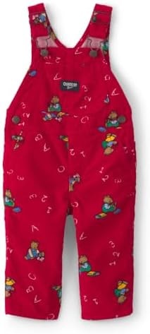 OSHKOSH B'GOSH Neutral World's Best Overalls, Red Bear, 24M