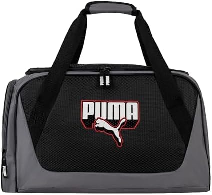 PUMA Form Factor Duffel Bag, Black/Cool Dark Grey/Red, One Size