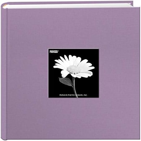 Fabric Frame Cover Photo Album 200 Pockets Hold 4x6 Photos, Misty Lilac