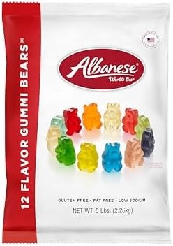 Albanese World's Best 12 Flavor Gummi Bears | 5lbs of Fruit Bulk Candy
