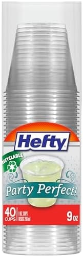 Hefty Deluxe Clear Plastic Party Cups (9 Ounce, 40 Count)