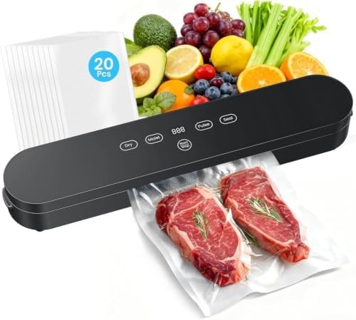 Vacuum Sealer for Food, 4-in-1 Food Sealer Machine Digital Timer