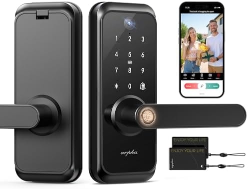 Video Smart Lock with Handle and Doorbell, Keyless Entry Latch Bolt