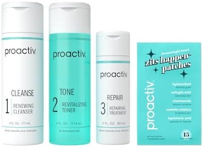 Proactiv Solution Acne Treatment Kit, 3-Step Routine, 90-Day, Free Patches