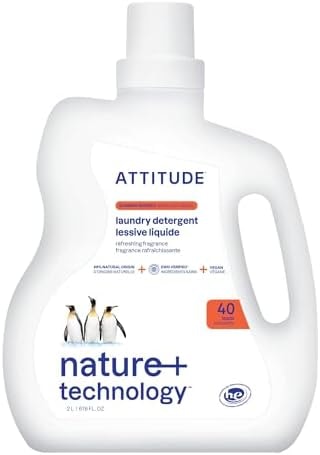 ATTITUDE Liquid Laundry Detergent, EWG Verified, Summer Berries, 40 Loads